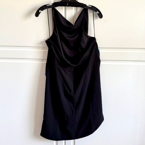 NWT Jewel Badgley Mischka asymmetric halter black dress  Size 12 - Picture 6 of 10